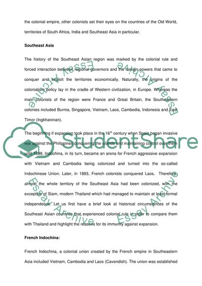 Why only Thailand had not been under colonial rules