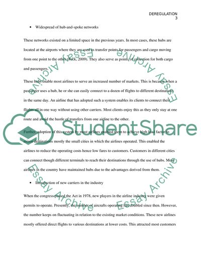 The Impact of Deregulation Carriers