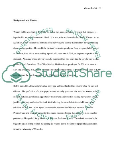 Warren Buffet: A Leader