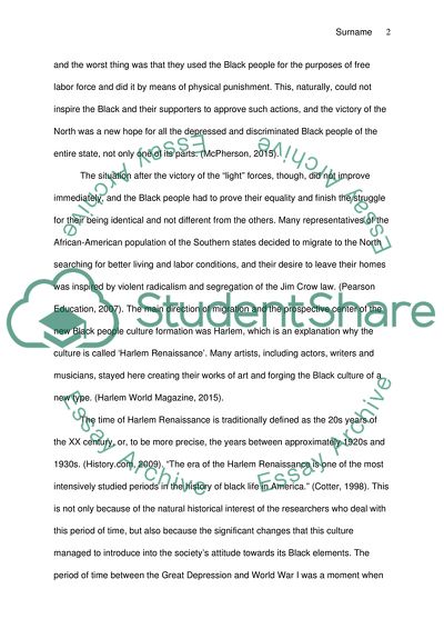 Harlem Renaissance in the Literary Works