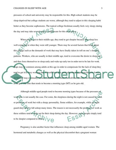 Changes in Sleep with Age