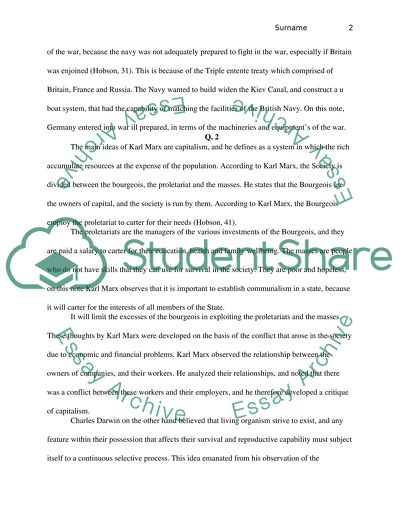 History Questions (1st World War, Socialism, French Revolution)