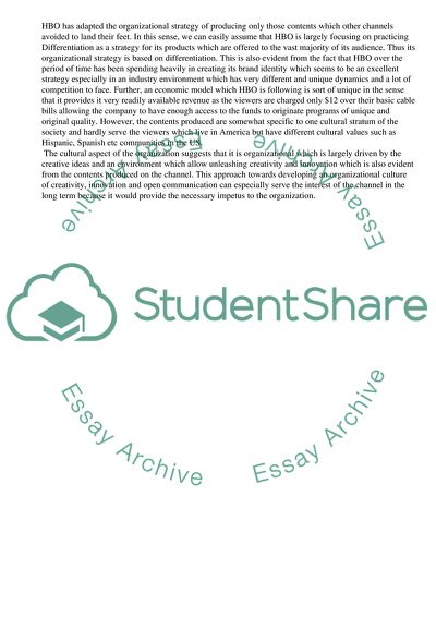 HBOs Organizational Strategy and Culture