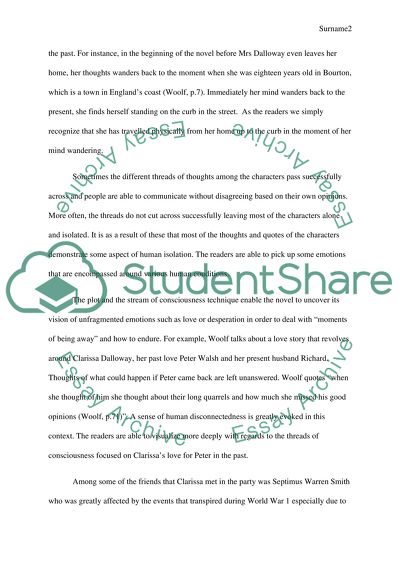 Plot and Stream of Consciousness of the Book Mrs Dalloway