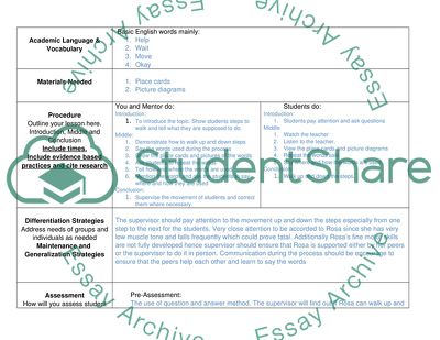 Special Education Intervention Plan