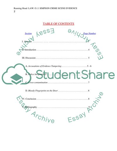 O.J. Simpson Crime Scene Evidence