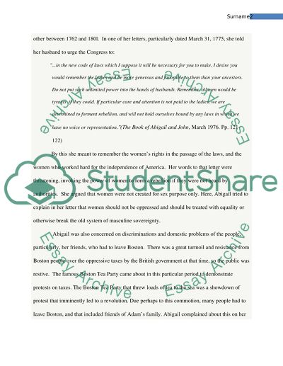 Was Abigail Adams politically correct to use her influence to defend womens rights