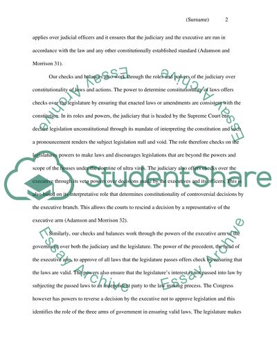 How do our checks and balances work