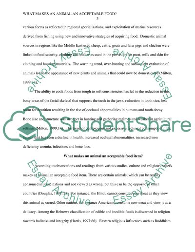 What Makes an Animal an Acceptable Food Item