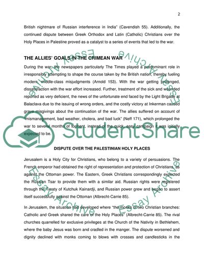 The Causes of the Crimean War: the Allies Goals