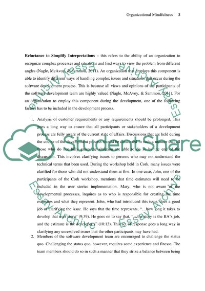 Organizational Mindfulness in the Software Development Process