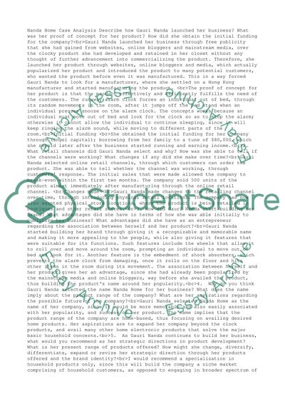 Nanda Home Case Auysis