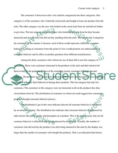 Cereal Aisle Analysis