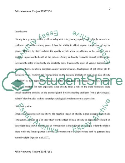 The Impact of Obesity on the Health of Men in the UK