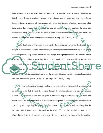 Information Systems Briefing