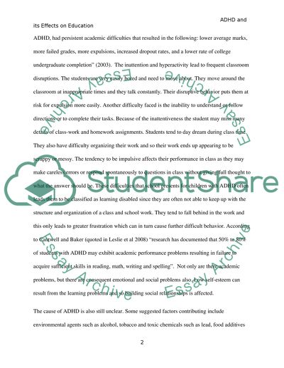 Attention Deficit Hyperactivity Disorder