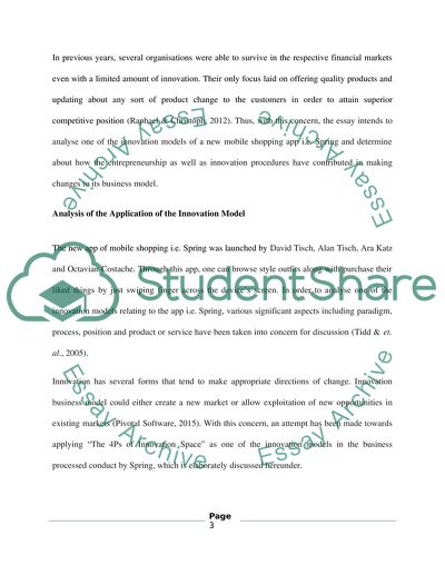 Innovation Model of the Company Spring