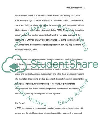 The Growth of Product Placement