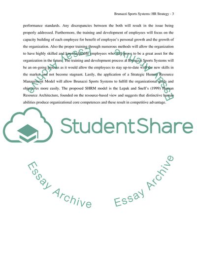 HR Strategy of Brunazzi Sports Systems