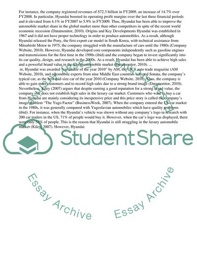 Evaluation of Hyundai Motor Company