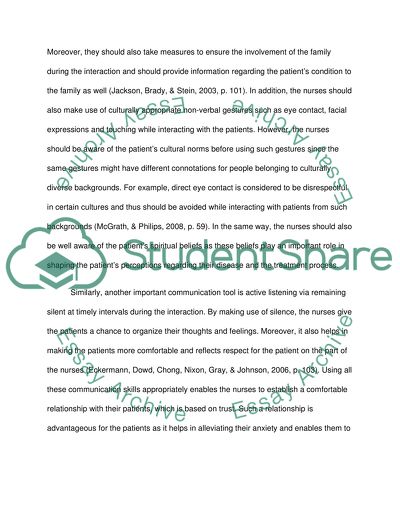 Factors that Influence the Development of a Nurse Patient Therapeutic Relationship