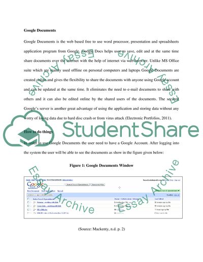Use of Google Documents