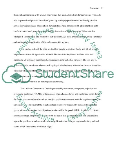 UCC and the Sale of Products and Services