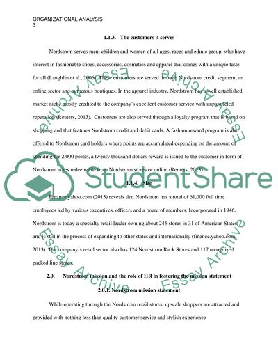 Organizational Analysis: Nordstrom Inc