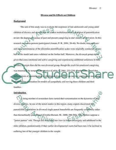 Effects of Divorce on Children