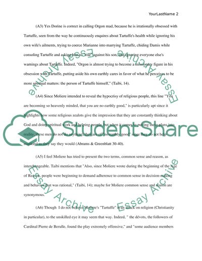 Orgons Obsession in Molieres Tartuffe