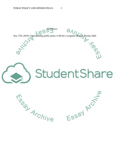 Public Policy and Opinion Polls