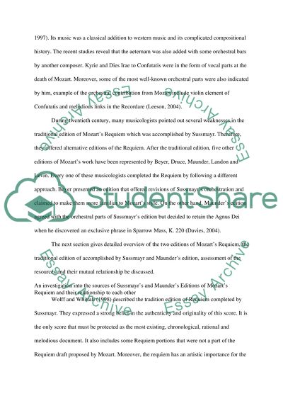 Sussmayrs and Maunders Editions of Mozarts Requiem