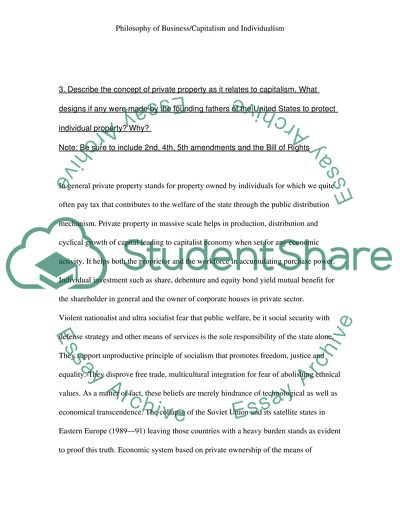 Philosophy of Business/ Capitalism and Individulism