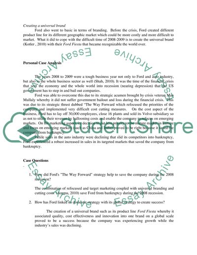 Fords marketing strategy The Way Forward