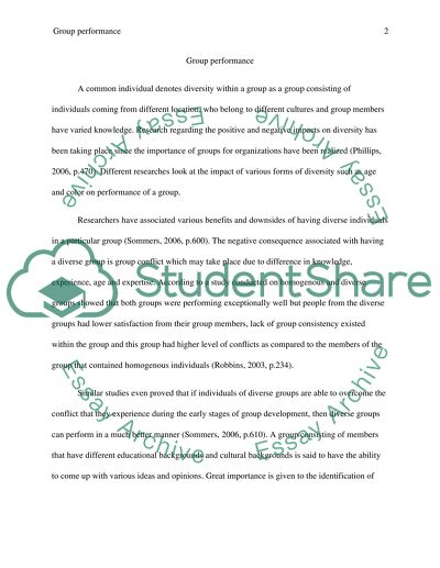 Group Performance Issues