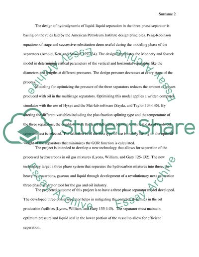 Design of a three phase separator in oil and gas