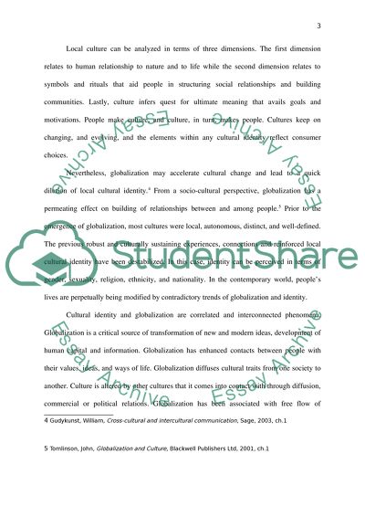 Local Cultural Identities