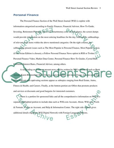 Wall Street Journal Section Review