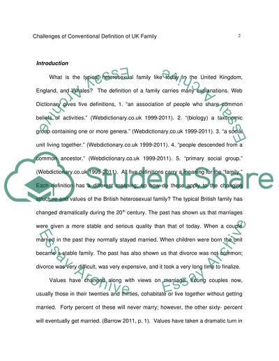 English Essay Structure Challenges Of Conventional Definition Of Uk Family Essay Example Essay Topics For Research Paper also Essays In Science Challenges Of Conventional Definition Of Uk Family Essay Need Help With Assignment
