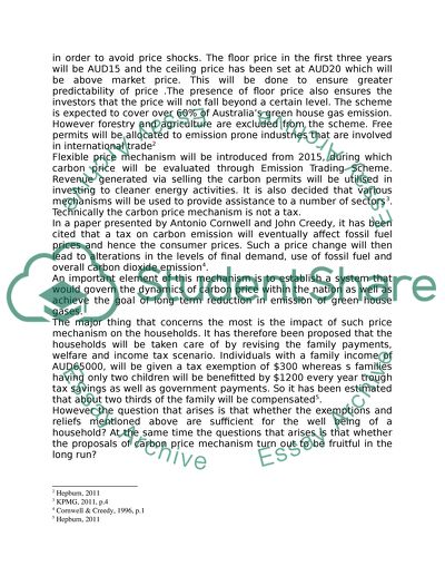 Applied Analysis of the Carbon Price Mechanism in Australia