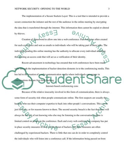 Network Security: Opening to the World