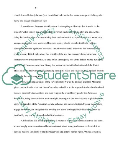 Relativism and Morality