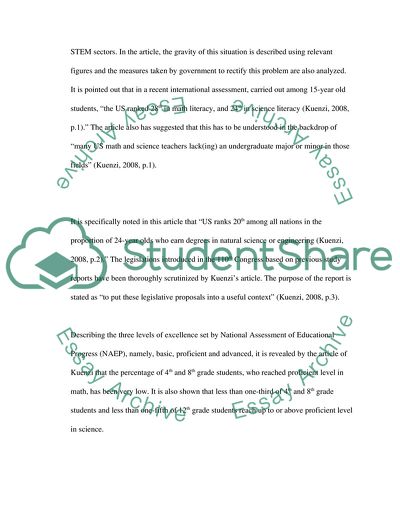 Science, Technology, Engineering and Mathematics Education