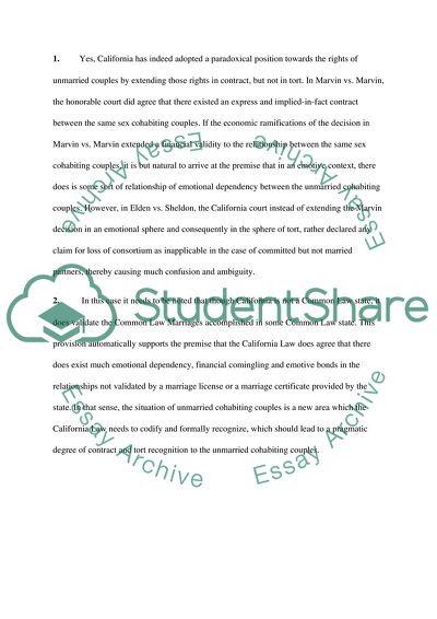 The Issues of Unmarried Cohabitation