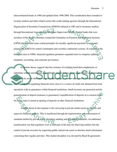 Theoretical Foundation of States Regulatory Response to the Financial Crisis