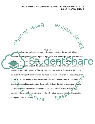 How Medication Compliance Affects Schizophrenia in Male Involuntary Patients