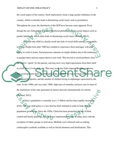 Impact of One Child Policy