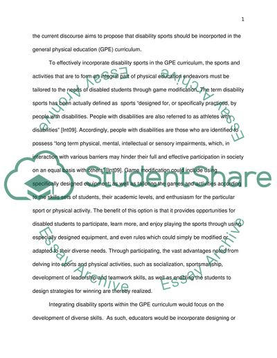 disability sports essay