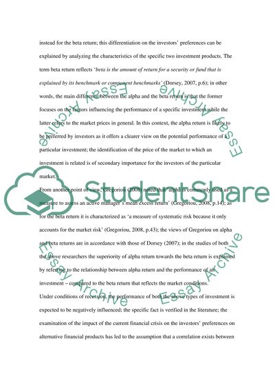 The Performance of Financial Products