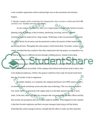 Case for Human Resource Management